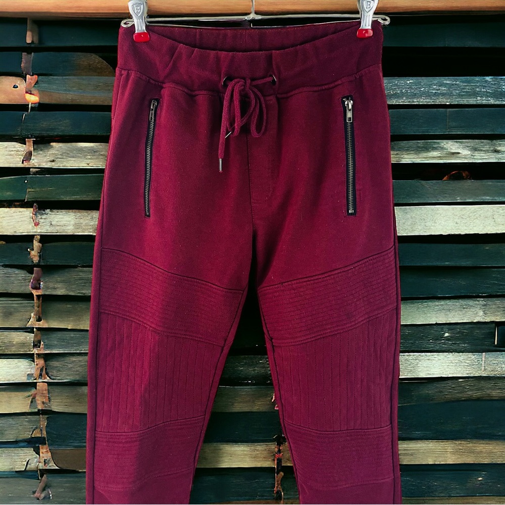 HOLTON Canvas Cloth Maroon Colored Sweat Pants for Men | Size Small